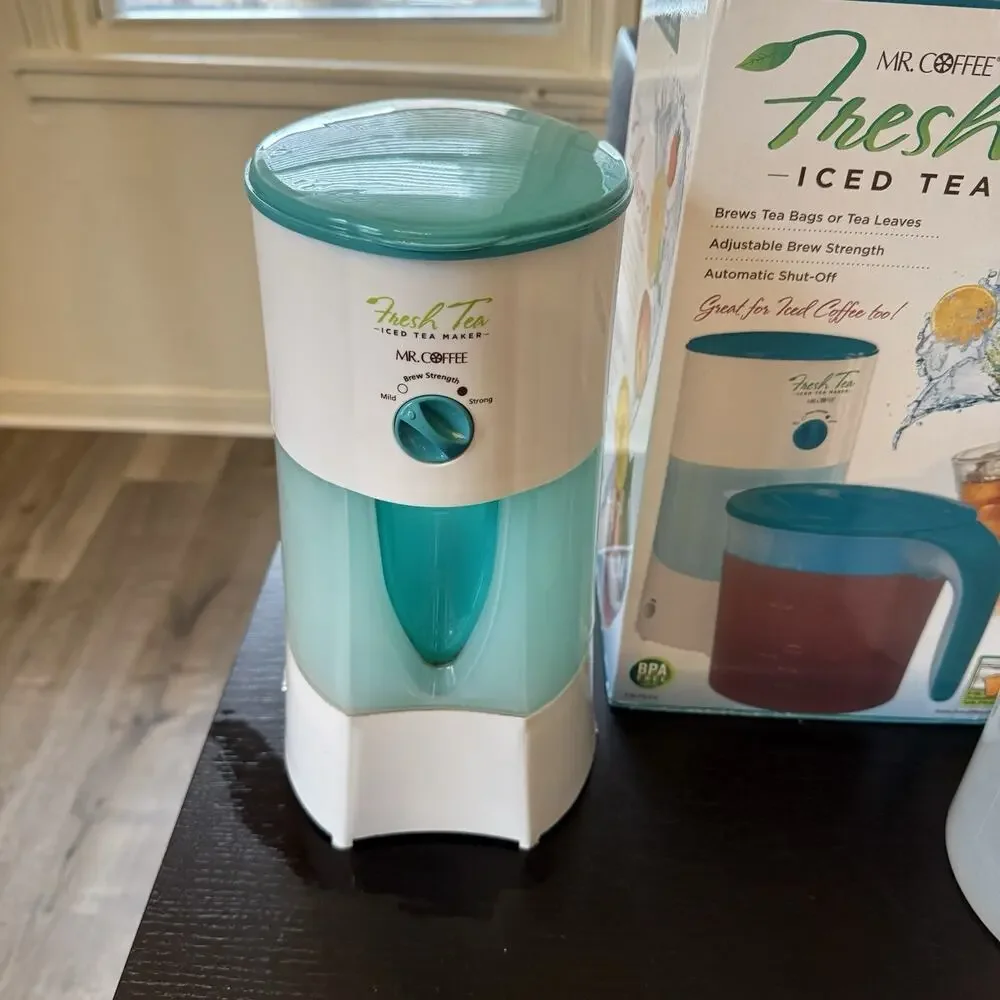 Mr. Coffee Iced Tea Maker TM70TS Teal Blue Pitcher Ice Tea 3 Qt Works Great!